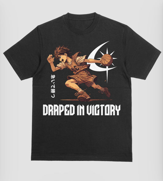 Draped in Victory Oversized T-Shirt (BLACK) - "GAME POINT"